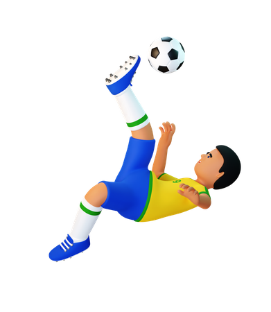 Un joueur de football fait un coup de ciseaux  3D Icon