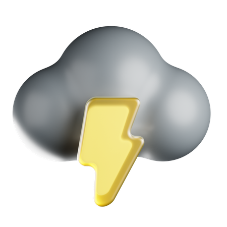 Un nuage orageux avec des éclairs  3D Icon