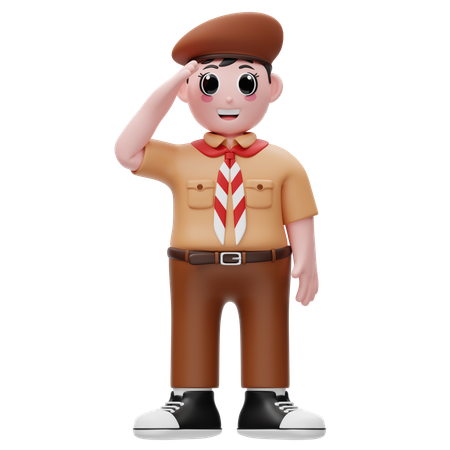 Un soldat indonésien salue  3D Illustration