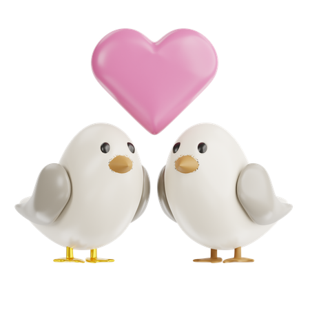 Una pareja de tortolitos  3D Icon