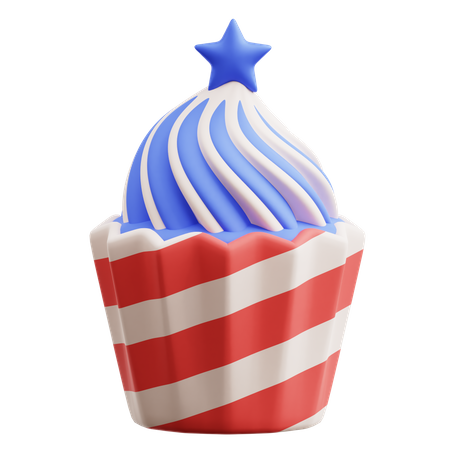 Cupcake zum Unabhängigkeitstag  3D Icon