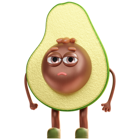 Unamused Avocado  3D Icon