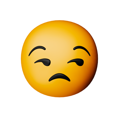 Unamused Face Emoji  3D Icon