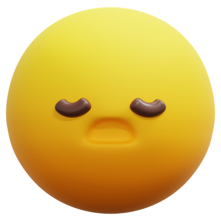 재미없는 얼굴 이모티콘  3D Icon