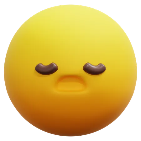재미없는 얼굴 이모티콘  3D Icon
