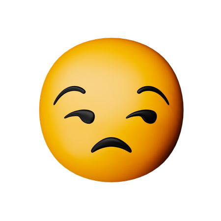 Unamused Face Emoji  3D Icon