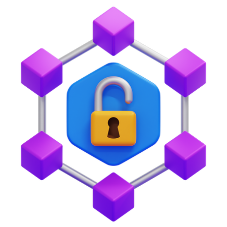 Unblock Blockchain  3D Icon