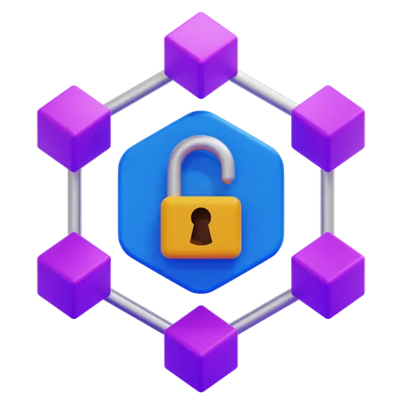 Unblock Blockchain 3D Icon