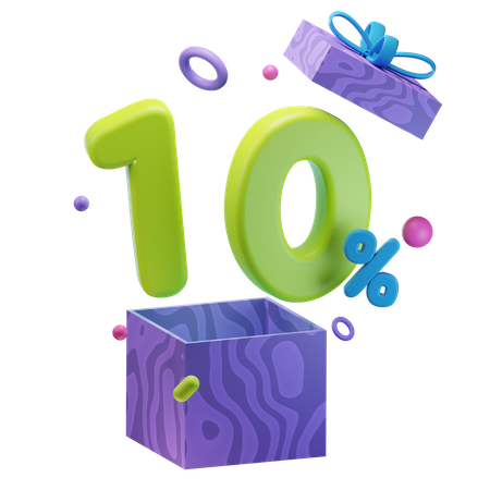 Unboxing 10 Percentage Discount  3D Icon