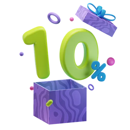 Unboxing 10 Percentage Discount  3D Icon