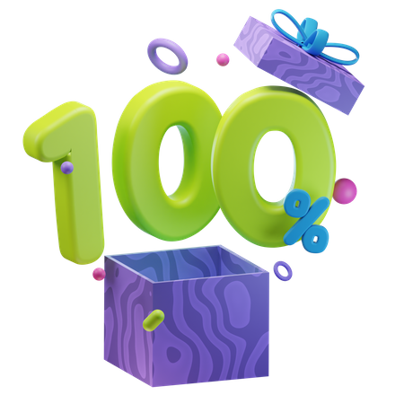 Unboxing 100 Percentage Discount  3D Icon