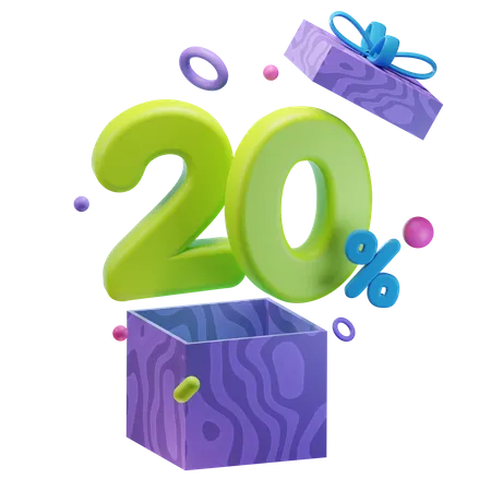 Unboxing 15 Percentage Discount  3D Icon