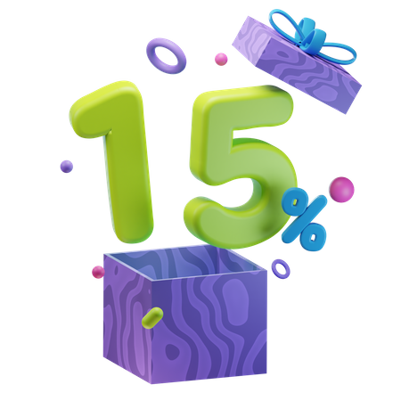 Unboxing 15 por ciento de descuento  3D Icon