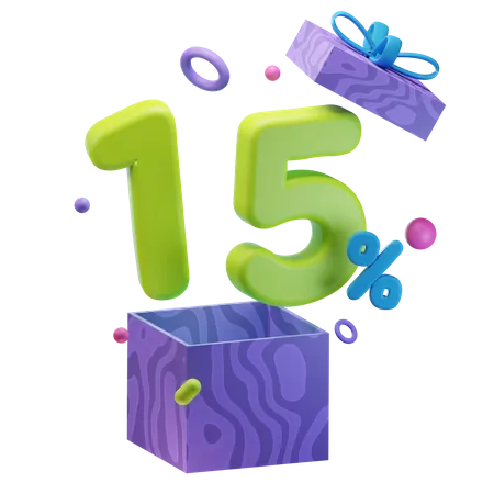 Unboxing 15 por ciento de descuento  3D Icon