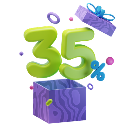 Unboxing 35 por ciento de descuento  3D Icon