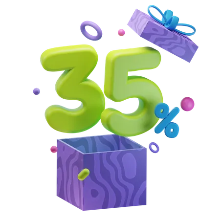 Unboxing 35 por ciento de descuento  3D Icon