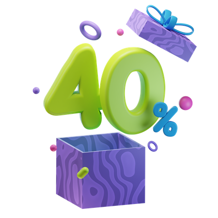 Unboxing 40 por ciento de descuento  3D Icon