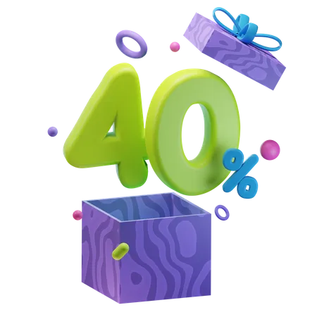 Unboxing 40 por ciento de descuento  3D Icon