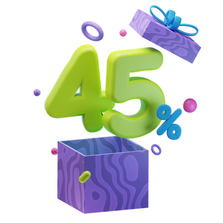 Unboxing 45 Percentage Discount  3D Icon