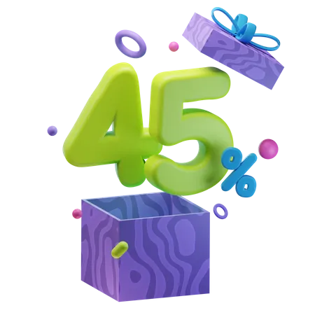 Unboxing 45 Percentage Discount  3D Icon