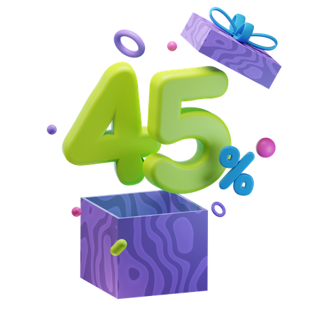 Unboxing 45% de desconto  3D Icon