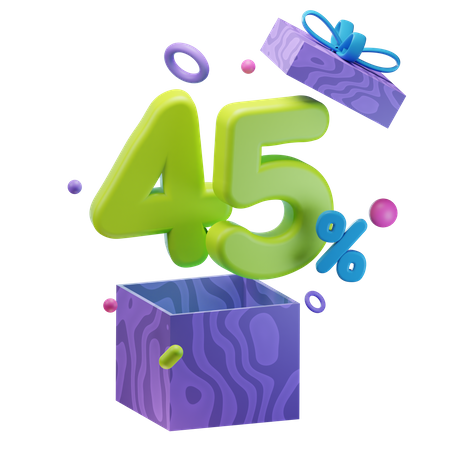 Unboxing 45 por ciento de descuento  3D Icon