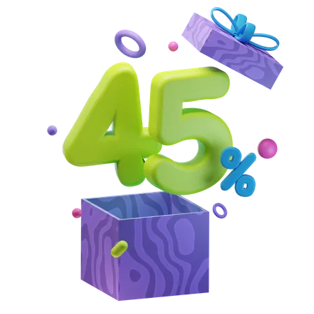 Unboxing 45 por ciento de descuento  3D Icon