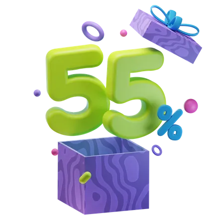 Unboxing 55 Percentage Discount  3D Icon