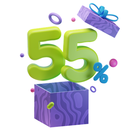 Unboxing 55% de desconto  3D Icon