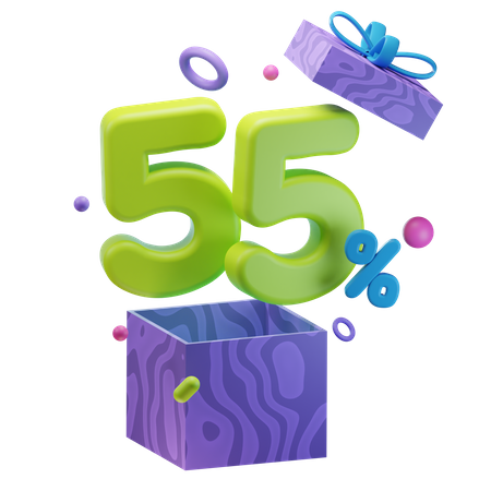 Unboxing 55 por ciento de descuento  3D Icon