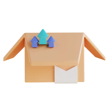 3 D Illustration Open Box Package 3D Icon