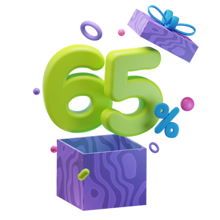 Unboxing 65 Percentage Discount  3D Icon
