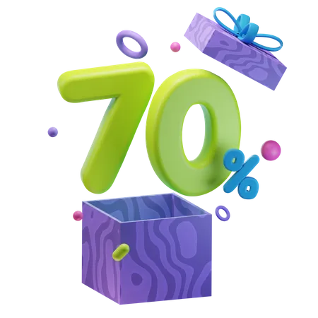 Unboxing 70 Percentage Discount  3D Icon