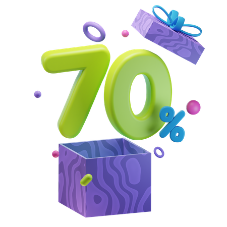 Unboxing 70 Percentage Discount  3D Icon