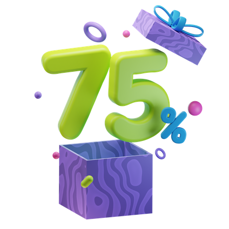 Unboxing 75 Percentage Discount  3D Icon