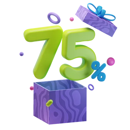 Unboxing 75 Percentage Discount  3D Icon