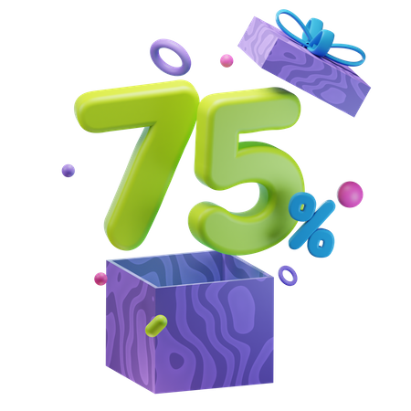 Unboxing 75 por ciento de descuento  3D Icon