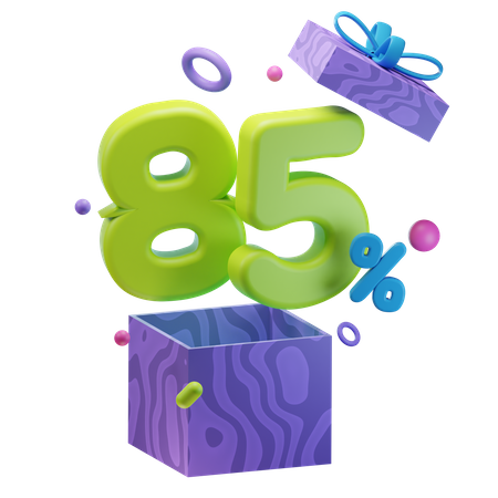 Unboxing 85 Percentage Discount  3D Icon