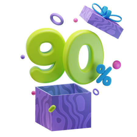 Unboxing 90 Percentage Discount  3D Icon