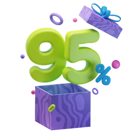 Unboxing 95 Percentage Discount  3D Icon