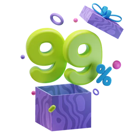 Unboxing 99 Percentage Discount  3D Icon