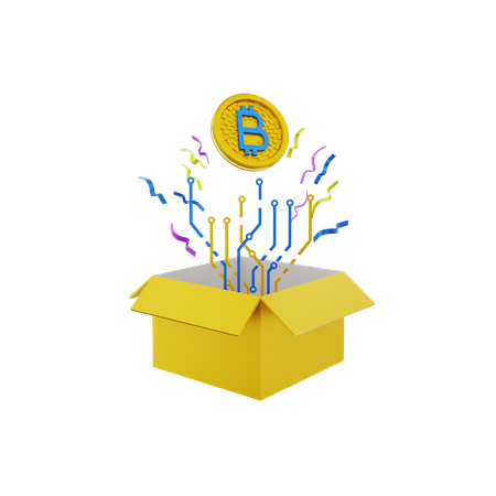 Unboxing Bitcoin  3D Icon