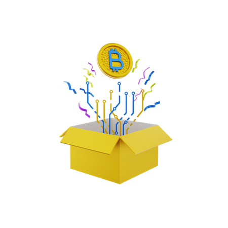 Unboxing Bitcoin  3D Icon