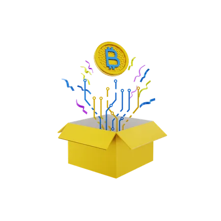 Unboxing Bitcoin  3D Icon