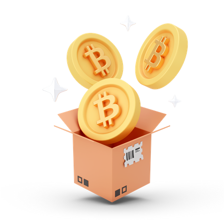 Unboxing Bitcoin  3D Icon