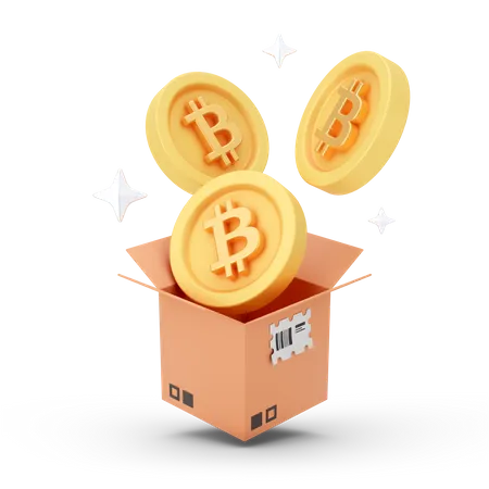 Unboxing Bitcoin  3D Icon