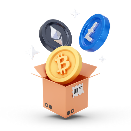 Desempacotando criptomoeda  3D Icon