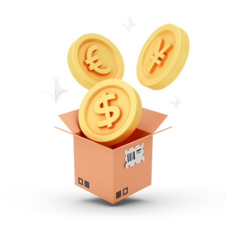 Desembalar dinheiro  3D Icon