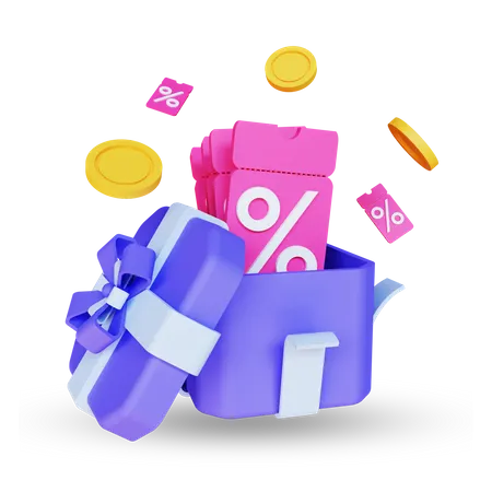 Unboxing Discount  3D Illustration
