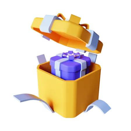 Unboxing Gift  3D Illustration